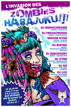 Poster L'Invasion Des Zombies Harajuku Poster L'Invasion Des Zombies Harajuku